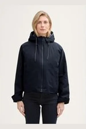 TOM TAILOR Damen 2-in-1 Jacke mit abnehmbarem Innenfutter, blau, Uni, Gr. XXL, polyester