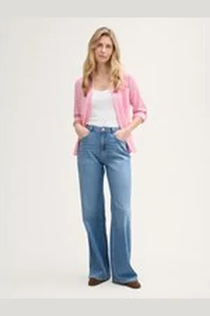 TOM TAILOR Damen Wide Leg Jeans mit High Waist, blau, Uni, Gr. 30/32, baumwolle
