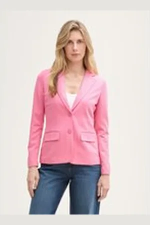 TOM TAILOR Damen Slim Fit Jersey Blazer, rosa, Uni, Gr. L, viskose