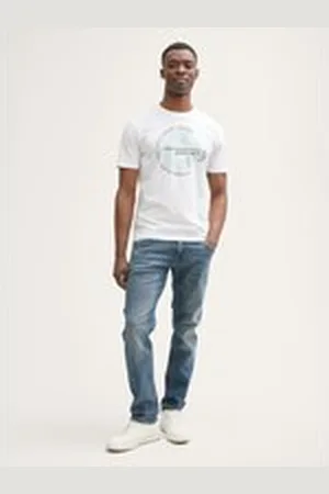TOM TAILOR Herren TTAEDAN Straight Jeans mit Stretch, blau, Uni, Gr. 29/34, baumwolle