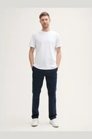 TOM TAILOR Herren Ultralight Regular Fit Chino Hose, blau, Uni, Gr. 36/34, baumwolle