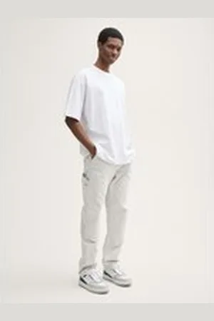 TOM TAILOR Herren Loose Fit Utility Hose, grau, Uni, Gr. XXL, baumwolle