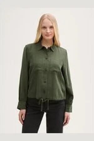 TOM TAILOR Damen Jacke im Utility-Look, grün, Uni, Gr. 36, viskose