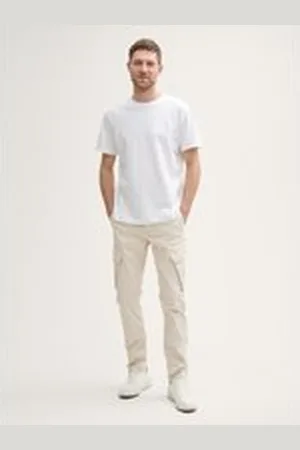 TOM TAILOR Herren Tapered Cargo Hose mit Stretch, braun, Uni, Gr. XL, baumwolle