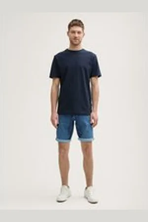 TOM TAILOR Herren TTJOSH Regular Slim Jeans Shorts mit Superstretch, blau, Uni, Gr. 30, baumwolle