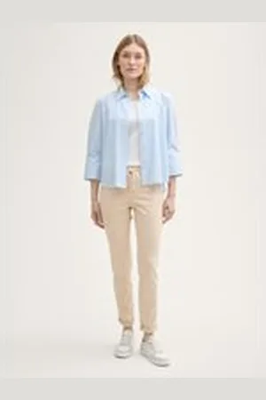 TOM TAILOR Damen TTTAPERED Relaxed Jeans, braun, Uni, Gr. 32/32, baumwolle