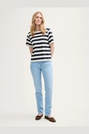 TOM TAILOR Damen TTALEXA Straight Jeans, blau, Uni, Gr. 32/32, baumwolle