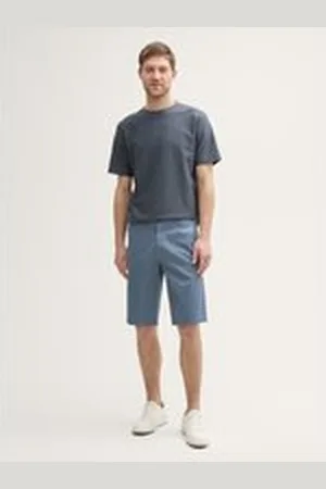 TOM TAILOR Herren Slim Chino Shorts, blau, Uni, Gr. 30, baumwolle