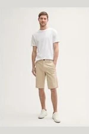 TOM TAILOR Herren Slim Chino Shorts, beige, Uni, Gr. 33, baumwolle