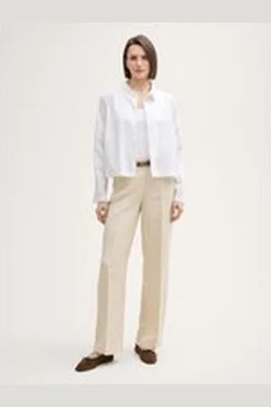TOM TAILOR Damen TTLEA Wide Leg Hose mit Leinenanteil, braun, Uni, Gr. 44/32, leinen_zertifiziert