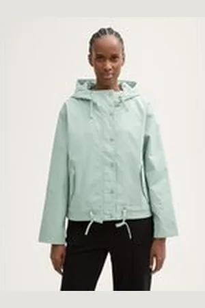 TOM TAILOR Damen Jacke mit Kapuze, grün, Uni, Gr. XS, polyester
