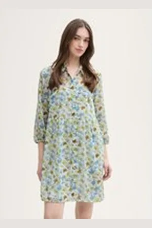 TOM TAILOR Damen Chiffon Babydoll-Kleid, weiß, Geblümt, Gr. XXL, polyester