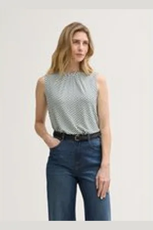 TOM TAILOR Damen Top mit Muster, grün, Gemustert, Gr. XL, viskose_lenzing_ecovero