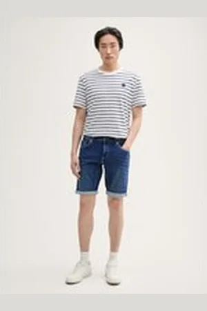 TOM TAILOR Herren TTJOSH Regular Slim Jeans Shorts mit Superstretch, blau, Uni, Gr. 28, baumwolle