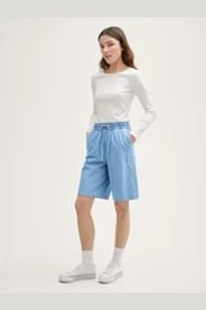 TOM TAILOR Damen Relaxed Bermuda Jeans Shorts, blau, Uni, Gr. XS, baumwolle
