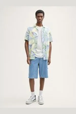 TOM TAILOR Herren TTWAYLEN Relaxed Jeans Shorts, blau, Uni, Gr. XXL, baumwolle