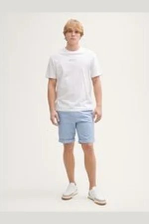 TOM TAILOR Herren Regular Shorts mit Gummibund aus Baumwolle, blau, Uni, Gr. XXL, baumwolle