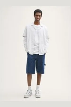 TOM TAILOR Herren TTWAYLEN Relaxed Jeans Shorts, blau, Uni, Gr. XXL, baumwolle
