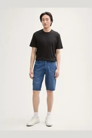 TOM TAILOR Herren TTMARVIN Straight Ultralight Jeans Shorts, blau, Uni, Gr. 28, baumwolle