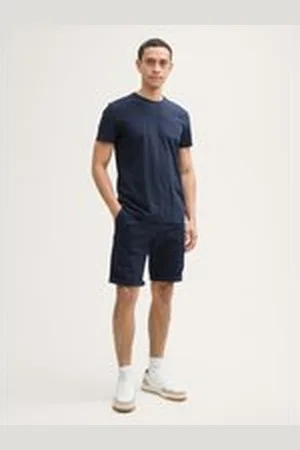 TOM TAILOR Herren Slim Chino Shorts, blau, Uni, Gr. 34, baumwolle