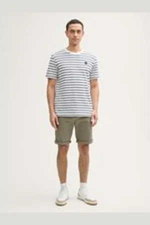 TOM TAILOR Herren Slim Chino Shorts, grün, Uni, Gr. 30, baumwolle