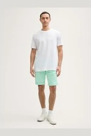 TOM TAILOR Herren Slim Chino Shorts, grün, Uni, Gr. 36, baumwolle