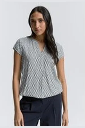 TOM TAILOR Damen Bluse mit Muster, grün, Gemustert, Gr. 36, viskose_lenzing_ecovero