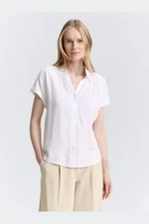 TOM TAILOR Damen Loose Fit Bluse aus Viskose, weiß, Uni, Gr. 38, viskose_livaeco_by_birla_cellulose