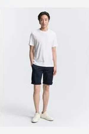 TOM TAILOR Herren Lightweight Regular Chino Shorts, blau, Uni, Gr. 28, baumwolle