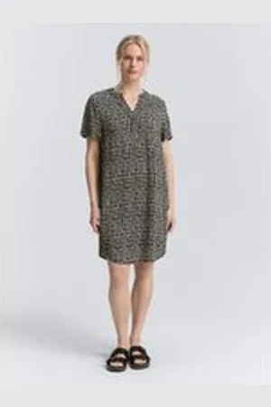 TOM TAILOR Damen Kleid aus Viskose, schwarz, Gemustert, Gr. 36, viskose