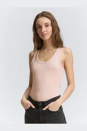 TOM TAILOR Damen Top mit Rippstruktur, rosa, Uni, Gr. XL, baumwolle