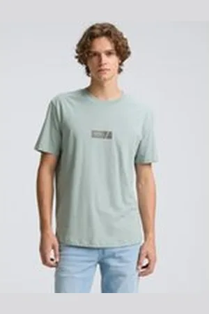 TOM TAILOR Herren T-Shirt mit Print aus Baumwolle, blau, Uni, Gr. XXL, baumwolle