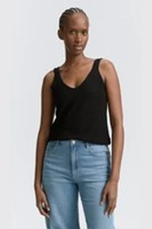 TOM TAILOR Damen Stricktop mit V-Ausschnitt, schwarz, Uni, Gr. XXL, polyacryl