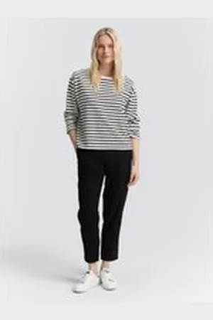 TOM TAILOR Damen Loose Slim Hose, schwarz, Uni, Gr. 36/28, viskose