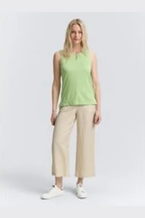 TOM TAILOR Damen Culotte Hose mit Leinenanteil, beige, Uni, Gr. 34/28, leinen_zertifiziert