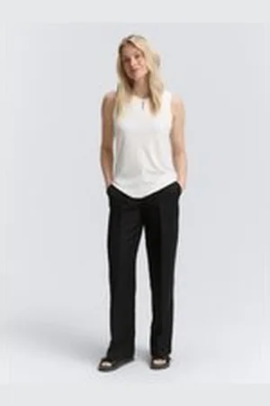 TOM TAILOR Damen TTLEA Wide Leg Hose mit Leinenanteil, schwarz, Uni, Gr. 44/32, leinen_zertifiziert