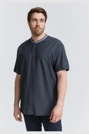 TOM TAILOR Herren Plus Size - Poloshirt mit Stehkragen, grau, Uni, Gr. 4XL, baumwolle