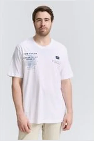 TOM TAILOR Herren Plus Size - T-Shirt mit Print, weiß, Uni, Gr. 4XL, baumwolle