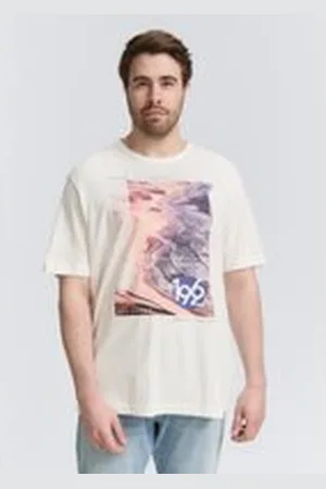 TOM TAILOR Herren Plus Size - T-Shirt mit Foto-Print, weiß, Uni, Gr. 2XL, baumwolle