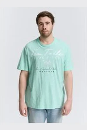 TOM TAILOR Herren Plus Size - T-Shirt mit Print, grün, Uni, Gr. 5XL, baumwolle