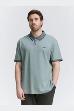 TOM TAILOR Herren Plus Size - Piqué Poloshirt mit Stretch, grün, Uni, Gr. 4XL, baumwolle