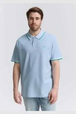 TOM TAILOR Herren Plus Size - Piqué Poloshirt mit Stretch, blau, Uni, Gr. 4XL, baumwolle