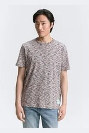 TOM TAILOR Herren T-Shirt in Melange-Optik, weiß, Meliert, Gr. XXL, baumwolle