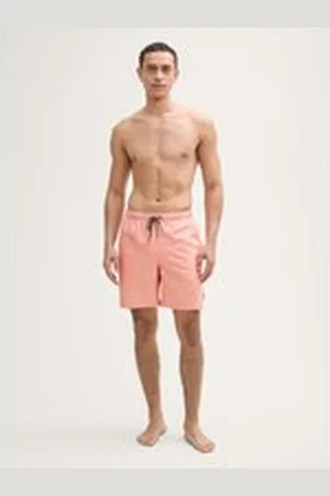 TOM TAILOR Herren Basic Badeshorts, rot, Uni, Gr. XXL, polyester_recycelt_repreve_