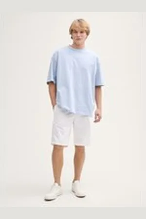 TOM TAILOR Herren Relaxed Shorts mit Leinenanteil, weiß, Uni, Gr. XXL, leinen_zertifiziert