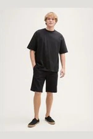 TOM TAILOR Herren Relaxed Shorts mit Leinenanteil, schwarz, Uni, Gr. XXL, leinen_zertifiziert