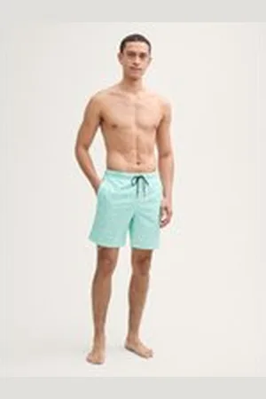 TOM TAILOR Herren Badeshorts mit Print, grün, Geblümt, Gr. XXL