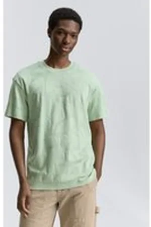 TOM TAILOR Herren Jacquard T-Shirt mit Muster, grün, Gemustert, Gr. XXL, baumwolle