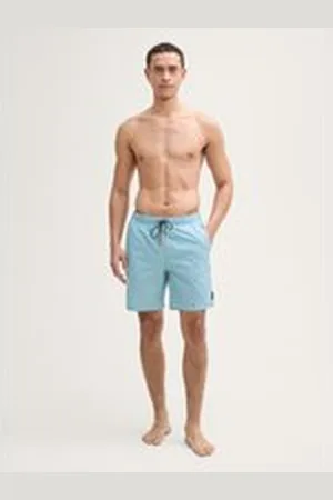 TOM TAILOR Herren Badeshorts mit Print, blau, Gemustert, Gr. XXL