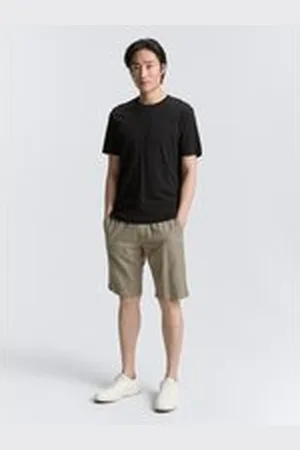 TOM TAILOR Herren Regular Fit Shorts mit Leinenanteil, grün, Uni, Gr. XXL, baumwolle